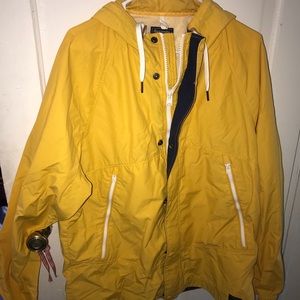 yellow abercrombie n fitch rain coat